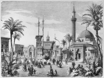 Die ausländischen und östlichen Abteilungen der Weltausstellung auf dem Champ-de-Mars in Paris, graviert von Charles Maurand (19. Jahrhundert) 1867